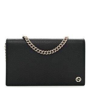 AUTHETNIC GUCCI Black Leather Crossbody Bag